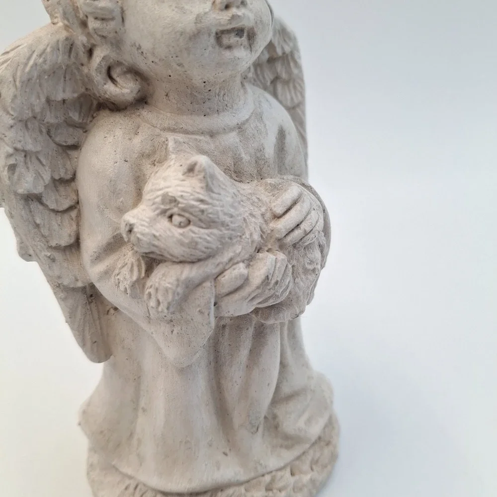 Vintage Momentum Brands Angel Cherub Holding Dog Puppy Figurine 5